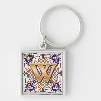 Celtic Monogram Letter W Keychain