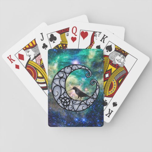 Celtic Moon and Crow Tarot Poker Cards