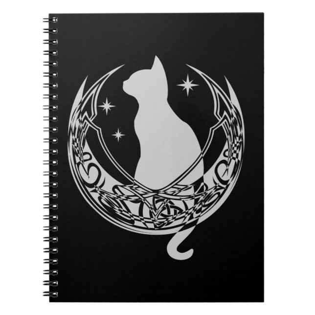 Celtic Moon | Night Cat Stars Notebook (Front)
