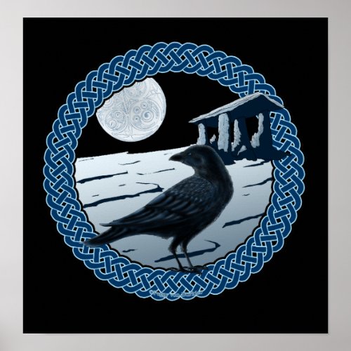 Celtic Moon Raven  Dolman Prints  Posters