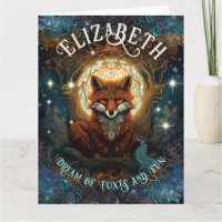 Celtic Moonlit Fox Personalised Enchanting Fox Card