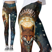 Celtic Moonlit Fox Personalised Enchanting Fox Leggings