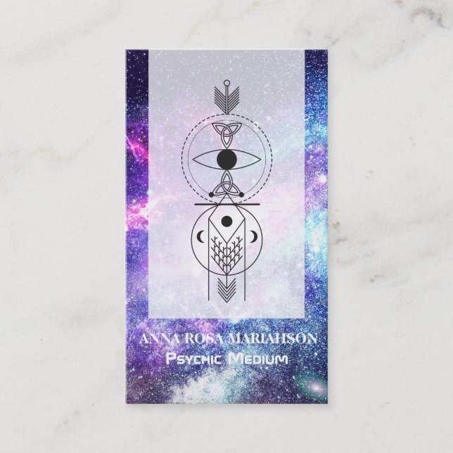 *~* Celtic Mystical Universe Psychic Medium Nebula Business Card (Front)