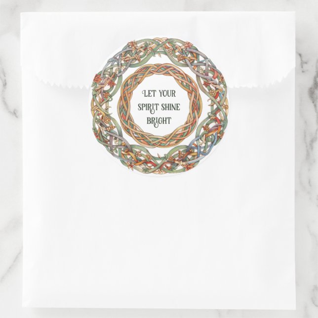 Celtic Mythology and Sun Symbols Litha Classic Round Sticker (Bag)