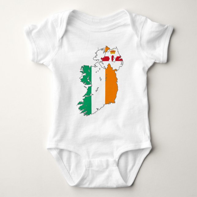 Celtic Nation Irish Map Baby Bodysuit (Front)