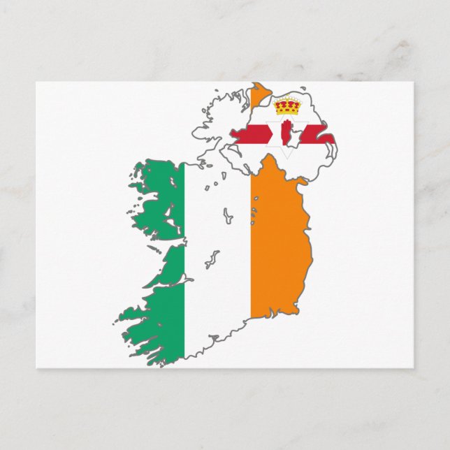 Celtic Nation Irish Map Postcard (Front)