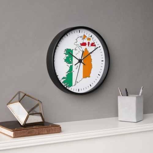 Celtic Nation Irish Map Wall Clock