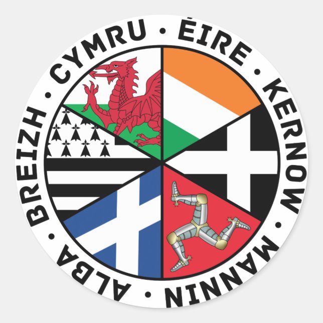 Celtic Nations Flags Classic Round Sticker (Front)