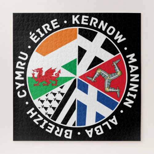 Celtic Nations Flags Cymru Eire Alba Kernow Mannin Jigsaw Puzzle