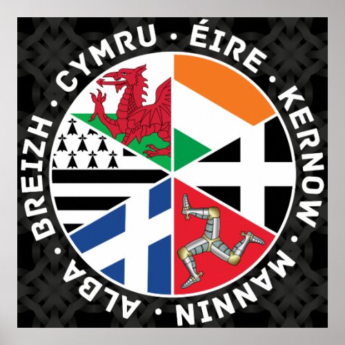 Celtic Nations Flags Poster