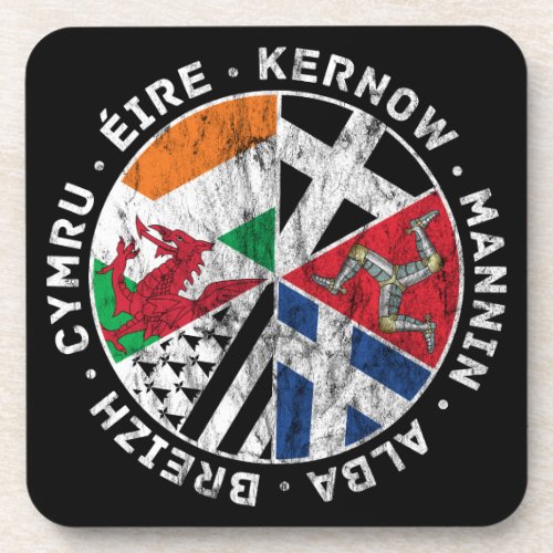 Celtic Nations Flags Wales Ireland Scotland Beverage Coaster