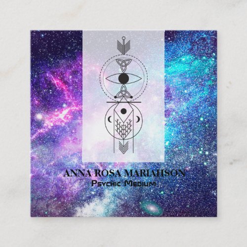  Celtic Nebula Mystical Universe Psychic Medium Square Business Card