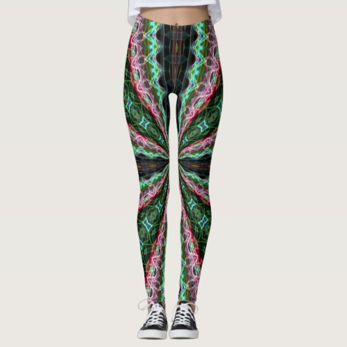 Celtic Neon Dragon Rave Love Leggings