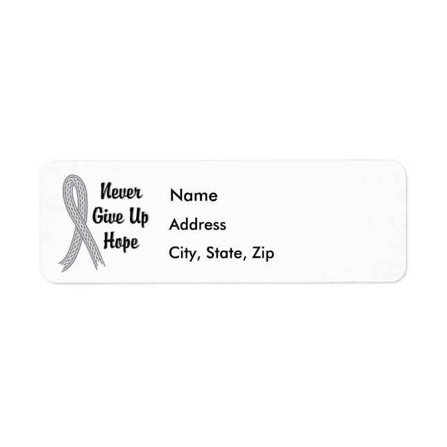 Celtic Never Give Up Hope Brain Cancer Label (Front)