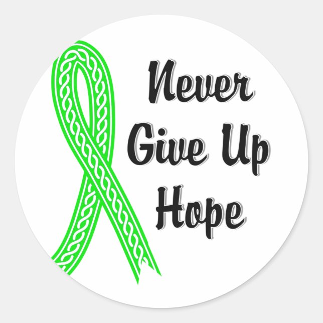 Celtic Never Give Up Hope Lymphoma (Non-Hodgkin's) Classic Round Sticker (Front)