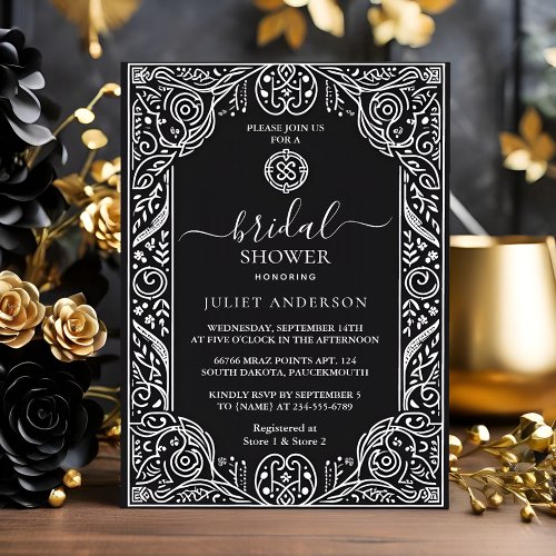 Celtic Nordic Fun Medieval Scroll Bridal Shower Invitation