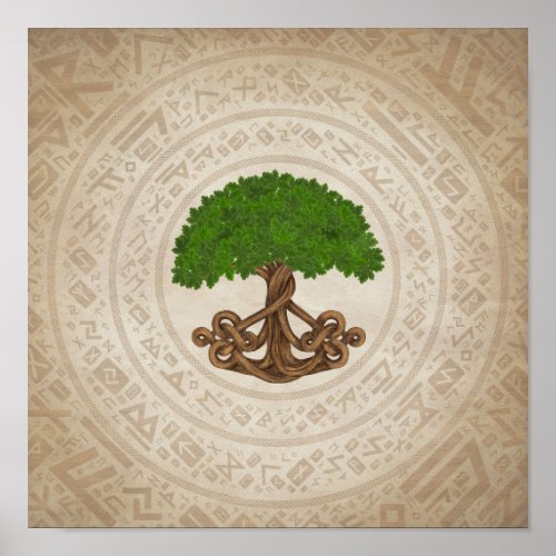 Celtic Oak Tree of life _Yggdrasil Poster