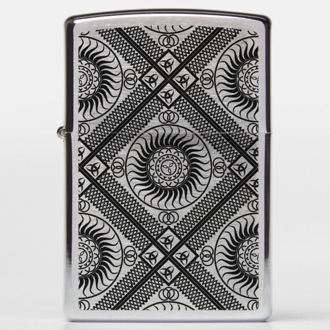 Celtic ornament diagonal zippo lighter (Front)