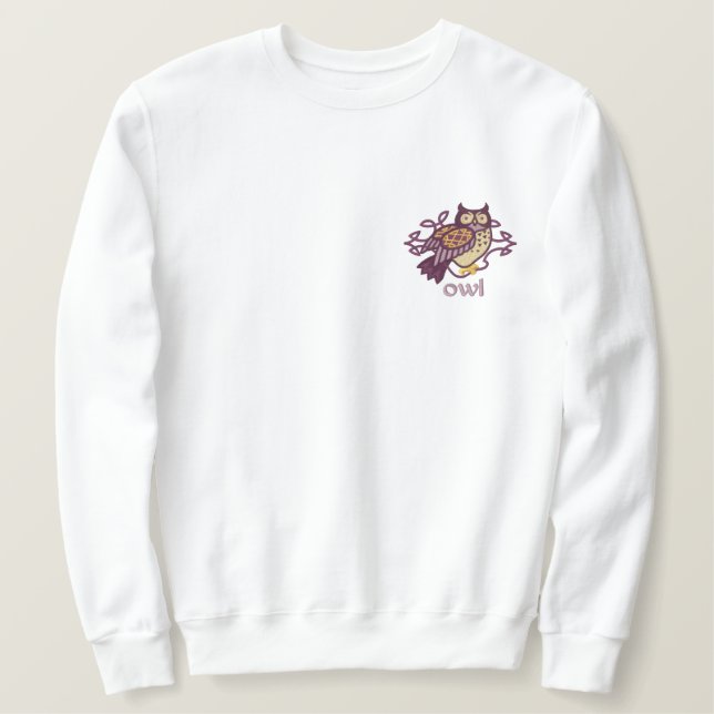 Celtic Owl Embroidered Sweatshirt (Design Front)