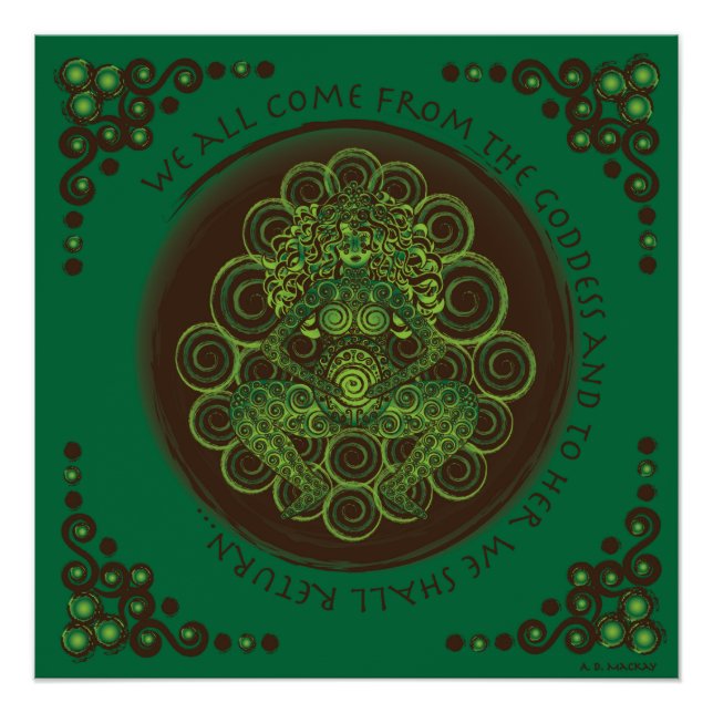 Celtic Pagan Fertility Goddess Poster (Front)
