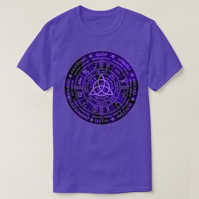 Celtic Pagan Year Wheel Calendar T-Shirt (Design Front)