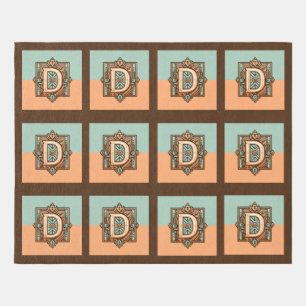 Celtic Pastel Letter "D" 10x8 Area Rug