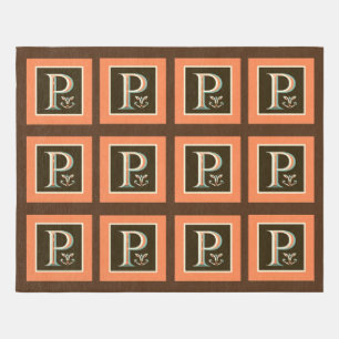 Celtic Pastel Letter "P"  10x8 Area Rug