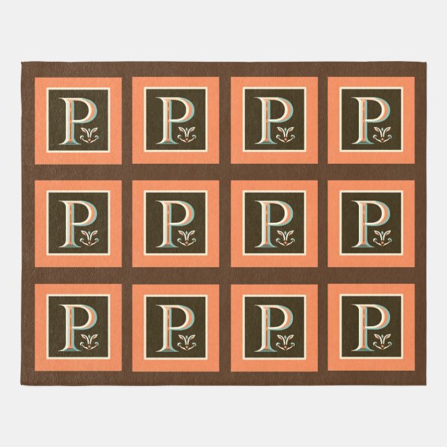 Celtic Pastel Letter "P"  10x8 Area Rug (Front)