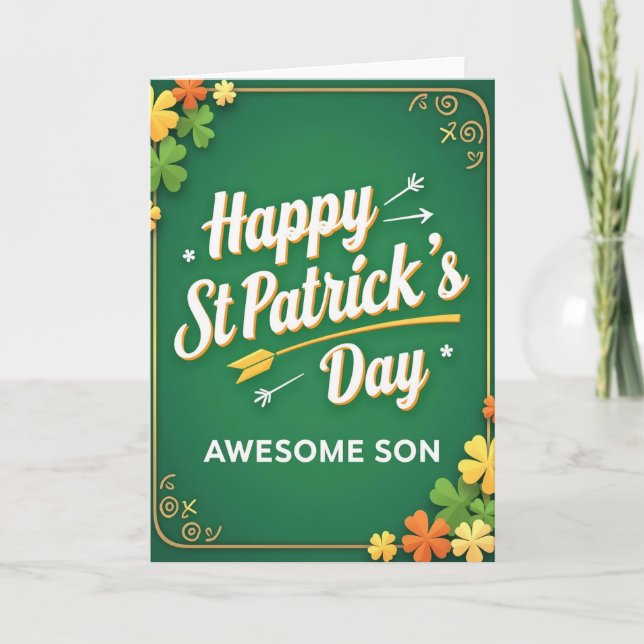 Celtic Pattern Awesome Son Card (Front)