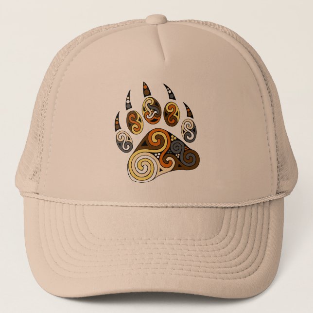 Celtic paw Bear Flag colors trucker hat (Front)
