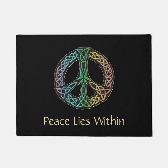 Celtic Peace Sign Welcome Mat Zazzle Com