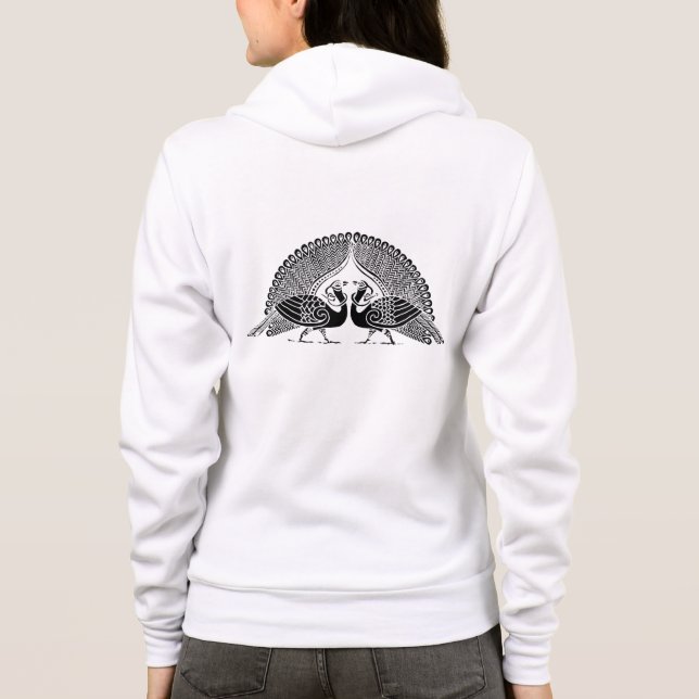 Celtic Peacocks Ladies Fleece Hoodie (Back)