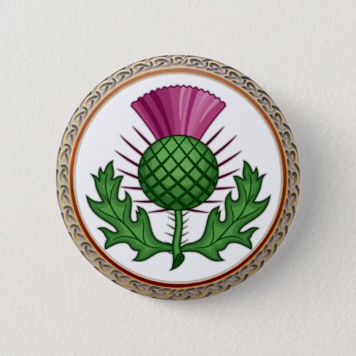 Celtic Pink Thistle Button