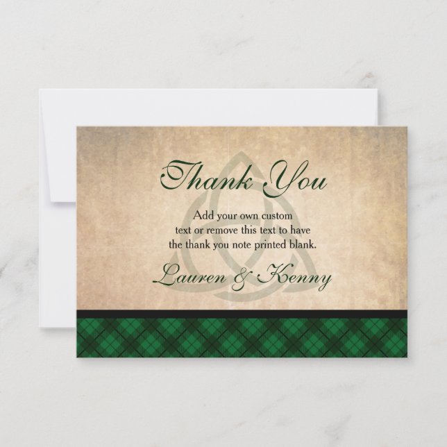Celtic Plaid Thank You Cards (Front)