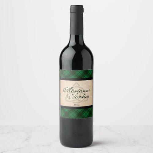 Celtic Plaid Wine Label