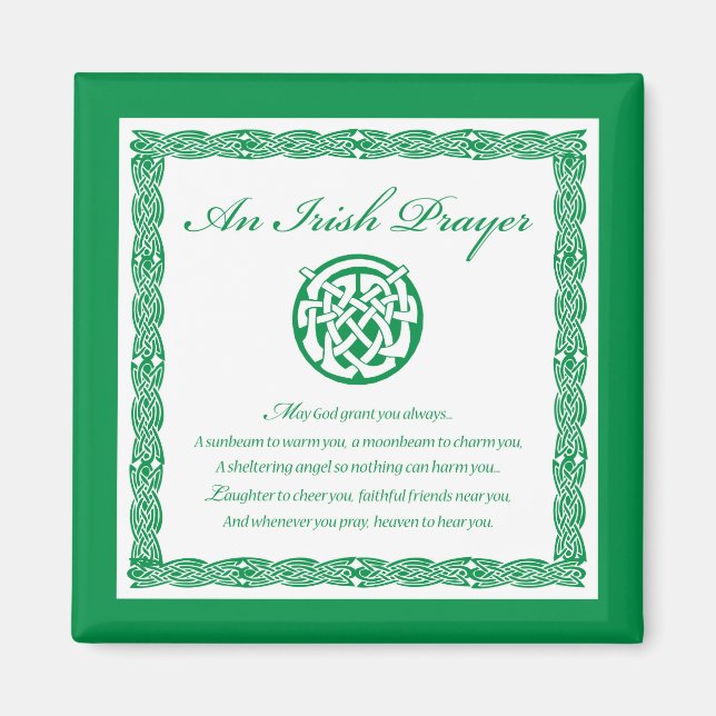 Celtic Prayer St. Patrick's Day Magnet (Front)