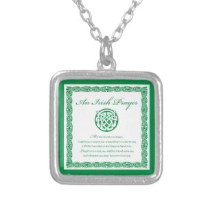 Celtic Prayer St. Patrick's Day Silver Plated Necklace