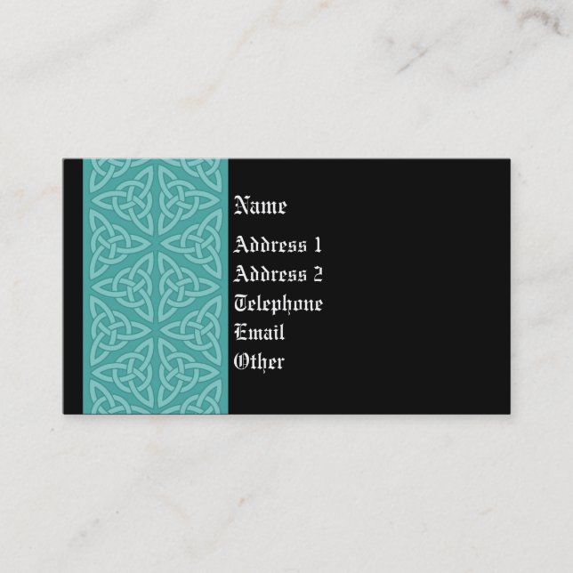 Celtic Profile Card - Cool Minty Green and Black (Front)