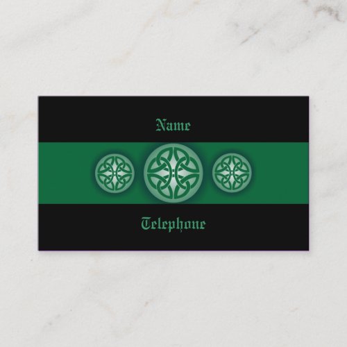 Celtic Profile Card - Green and Black 4 Business Card Template