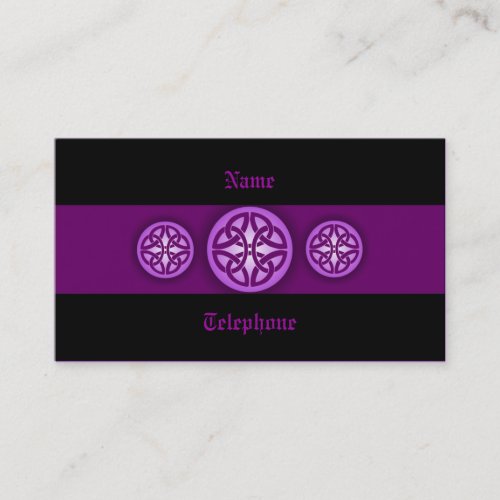 Celtic Profile Card - Purple and Black 4 Business Card Template
