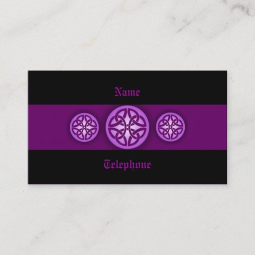 Customizable Celtic Profile Card - Purple and Black 4 Business Card Template