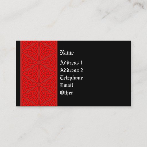 Customizable Celtic Profile Card - Reds Business Card Template
