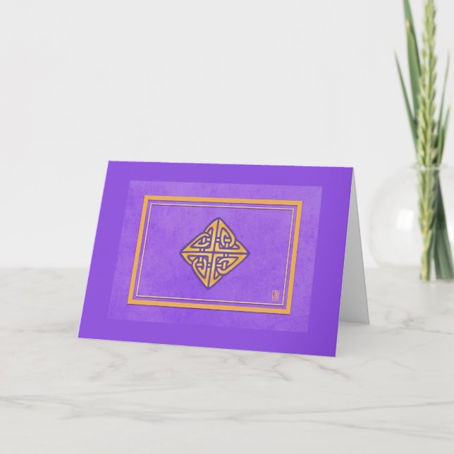 Celtic Purple Blank Personalize Greeting Card (Front)