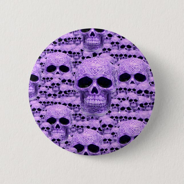 Celtic purple skull collage button (Front)