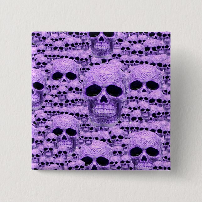 Celtic purple skull collage pinback button (Front)