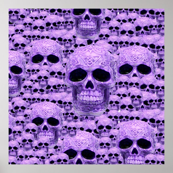 Celtic purple skull collage poster