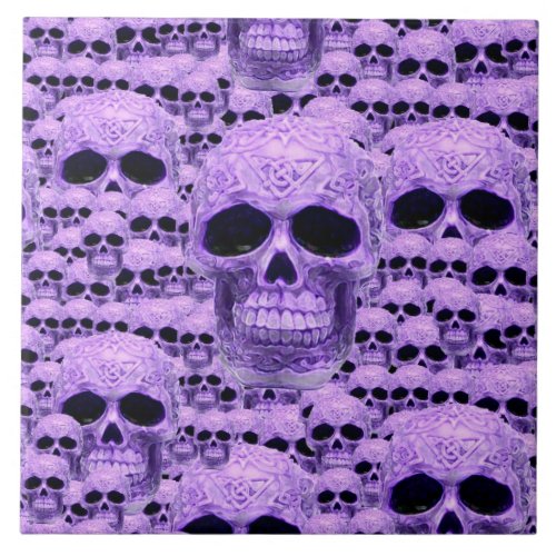 Celtic purple skull collage tile