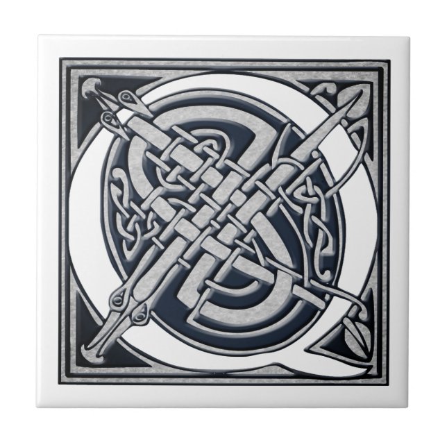 Celtic Q Monogram Ceramic Tile (Front)