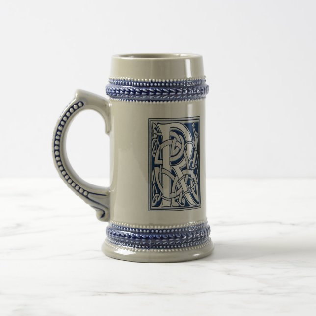 Celtic R Monogram Beer Stein (Left)