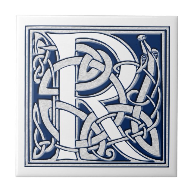 Celtic R Monogram Ceramic Tile (Front)